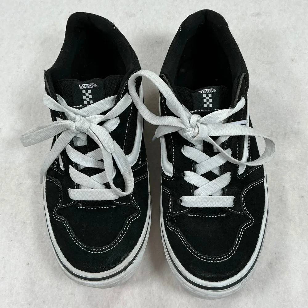 Vans Filmore Kids Shoes Black White Suede Canvas Skate Sneakers Youth 6.0 500714